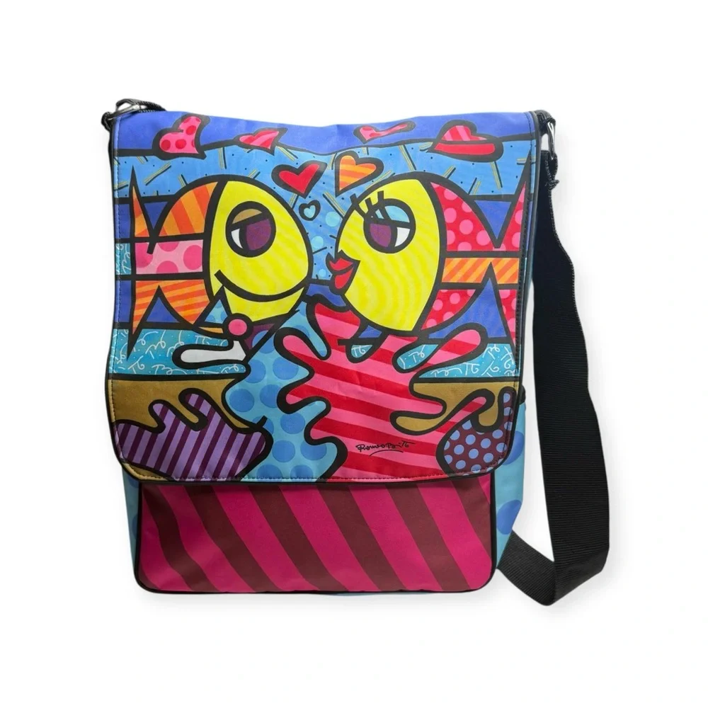 Romero Britto ❤︎︎ Iconic Deeply in Love Laptop iPad Messenger Bag ❤︎︎ Padded ❤︎︎
